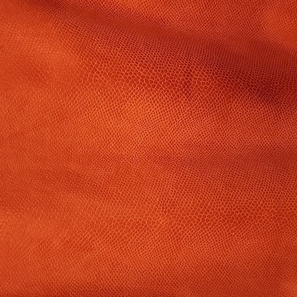 Chico’s Coral Salmon Jacket Full Zip 2 M/L Snake Pattern 3/4 Sleeve Cords Lined - Picture 7 of 9